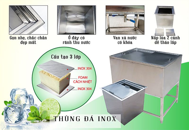 thùng đá inox