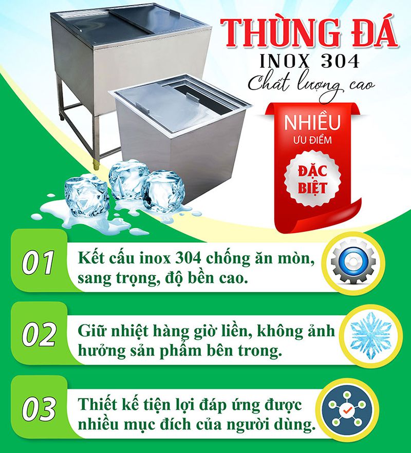 thùng đá inox