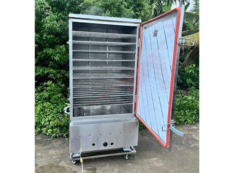 Tủ hấp cơm công nghiệp gas và điện kết hợp